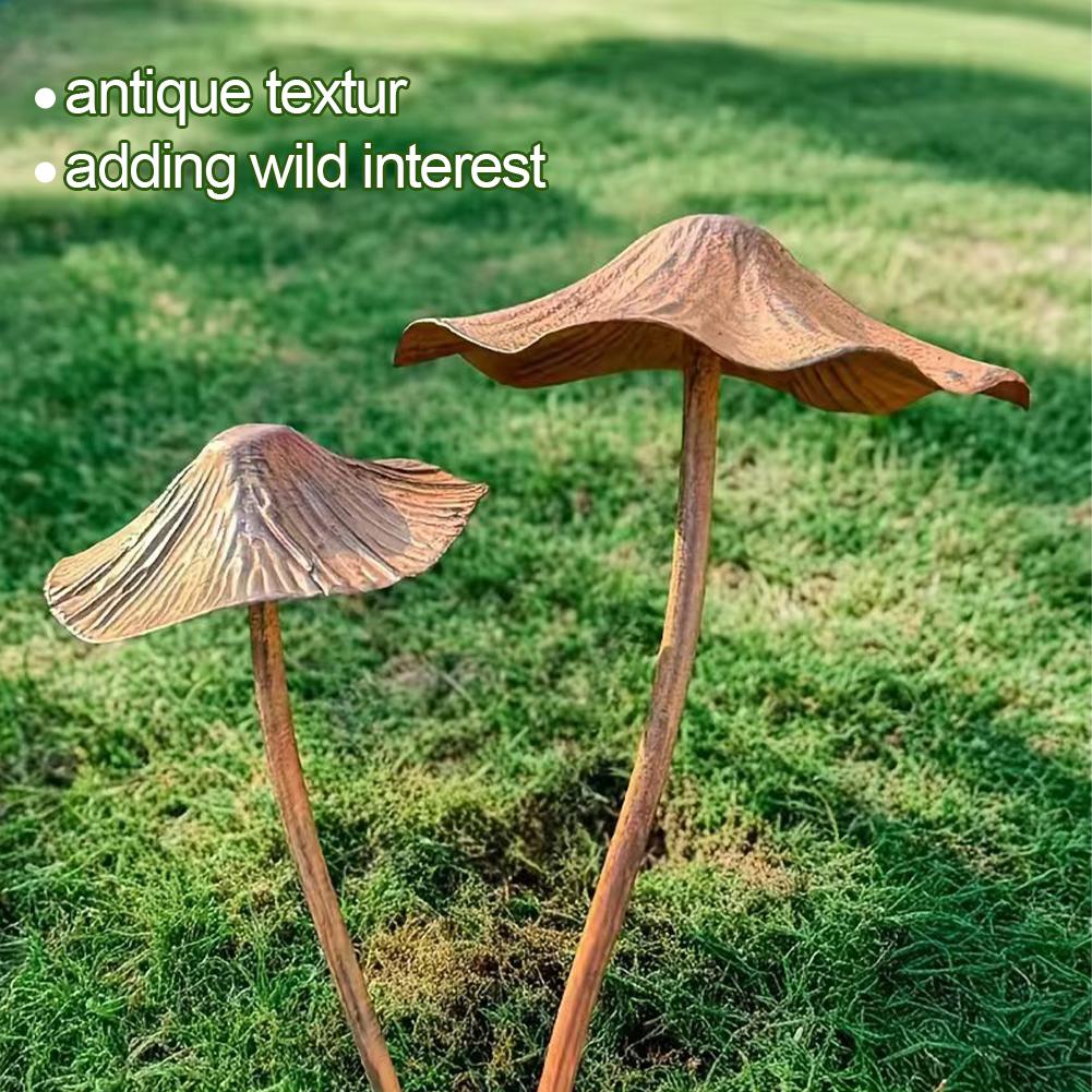 Bonsai Garden Accessories - Retro Metal Rusty Mushroom Garden Decoration