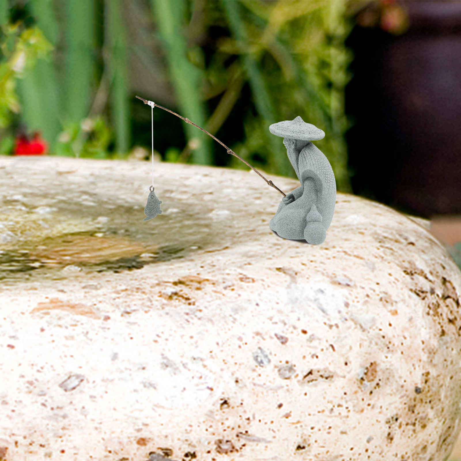 Mini Fisherman Statue Resin El - đánh giá và giá Bonsai Garden Mini