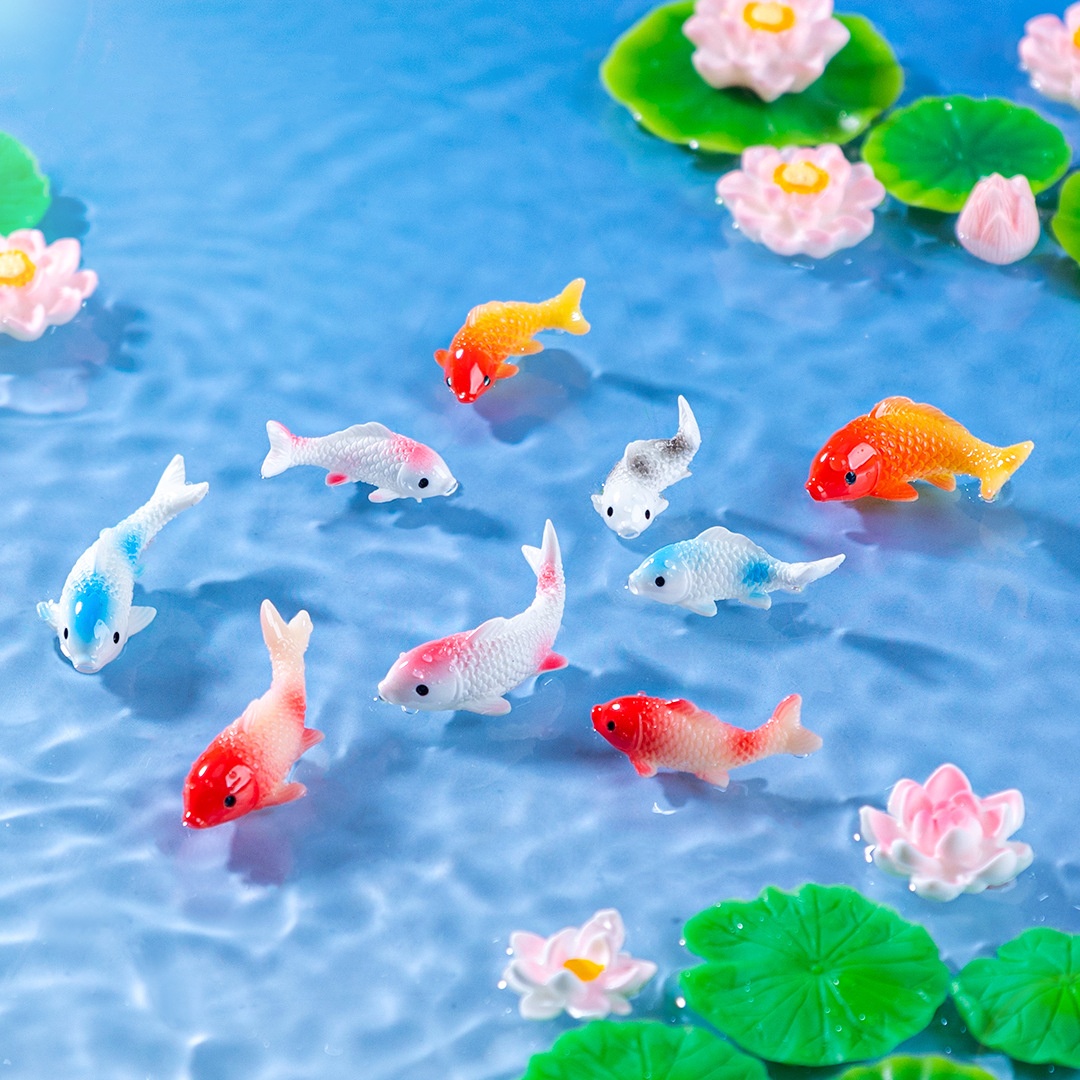 10PCS Mini Koi Fish Resin Gold - đánh giá và giá Bonsai Garden Miniature